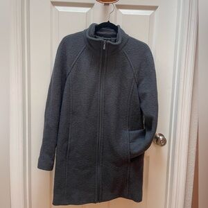 Classy Charcoal Gray Women's Wool Land’s End Coat Size 10 Nubby/Boiled Wool